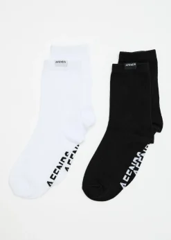 Accessories|Essentials<Afends Basis  - Socks Two Pack White / Black