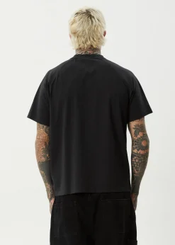 T-Shirts<Afends Bats  - Raglan Boxy Tee Stone Black