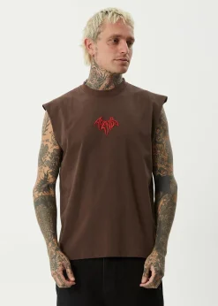 Sleeveless<Afends Bats  - Sleeveless Tee Coffee