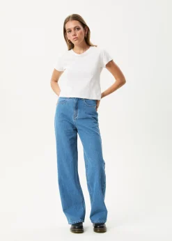 Jeans|Essentials<Afends Bella  - Denim Wide Leg Baggy Jean Worn Blue