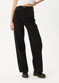 Jeans|Essentials<Afends Bella  - Denim Wide Leg Baggy Jean Washed Black
