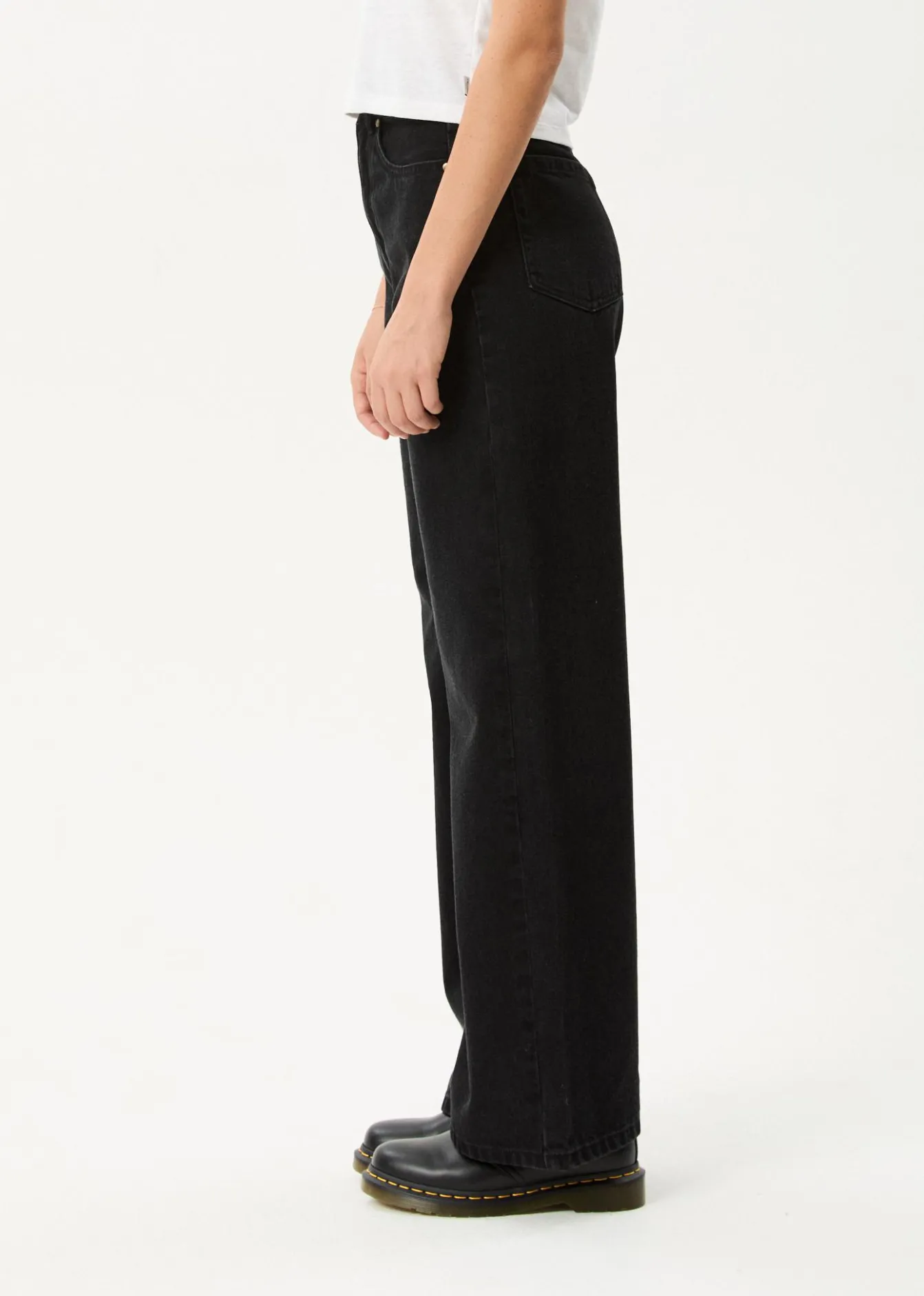 Jeans|Essentials<Afends Bella - Denim Wide Leg Baggy Jean Washed Black