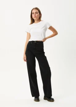 Jeans|Essentials<Afends Bella - Denim Wide Leg Baggy Jean Washed Black