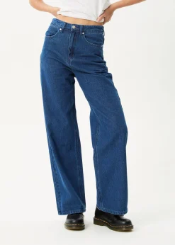 Jeans|Essentials<Afends Bella  - Denim Wide Leg Baggy Jean Authentic Blue