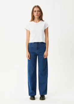 Jeans|Essentials<Afends Bella  - Denim Wide Leg Baggy Jean Authentic Blue