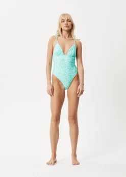 Swimwear<Afends Benny  - Tie One Piece Swimsuit Jade Daisy