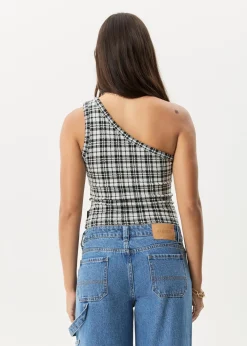 Sleeveless<Afends Blair - One Shoulder Top Black / White