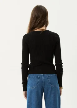 Long Sleeve<Afends Bronte  -  Knit Cardigan Black