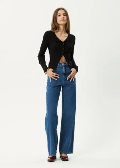 Long Sleeve<Afends Bronte  -  Knit Cardigan Black