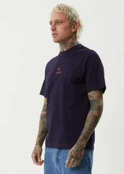 T-Shirts<Afends Burnin  - Retro Tee Deep Sea
