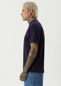 T-Shirts<Afends Burnin  - Retro Tee Deep Sea