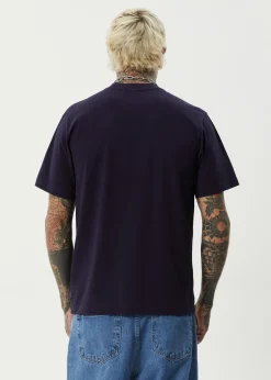T-Shirts<Afends Burnin  - Retro Tee Deep Sea