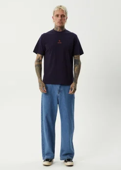 T-Shirts<Afends Burnin  - Retro Tee Deep Sea