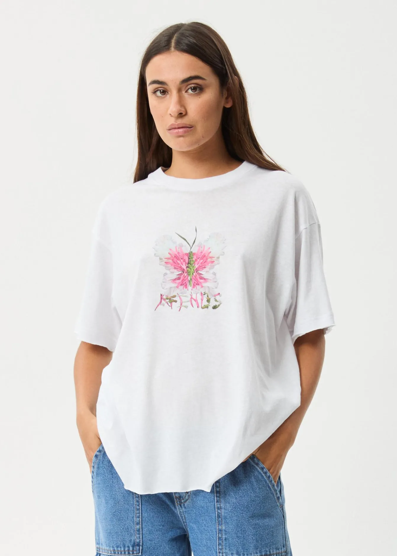 Tees & Shirts<Afends Butterfluer - Oversized Tee White