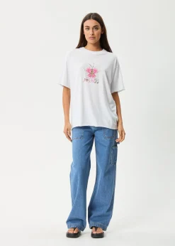 Tees & Shirts<Afends Butterfluer - Oversized Tee White