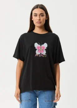 Tees & Shirts<Afends Butterfluer  - Oversized Tee Black
