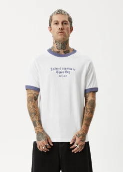 T-Shirts<Afends Byron Trip  - Ringer Tee White