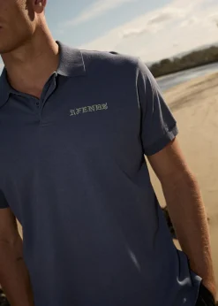 Shirts<Afends Byron Trip  - Short Sleeve Polo Shirt Marlin