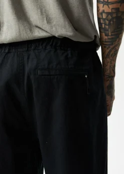 Pants<Afends Cabal  - Elastic Waist Relaxed Pant Black