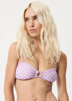 Swimwear<Afends Carlo   -  Check Bandeau Bikini Top Candy