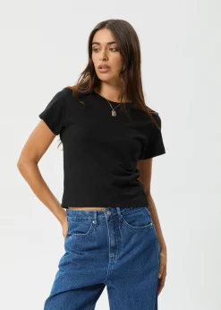 Tees & Shirts|Essentials<Afends Carmen  - Baby Tee Black