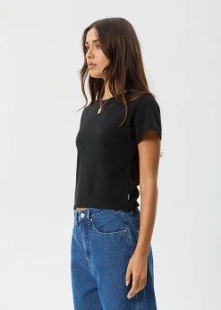 Tees & Shirts|Essentials<Afends Carmen  - Baby Tee Black