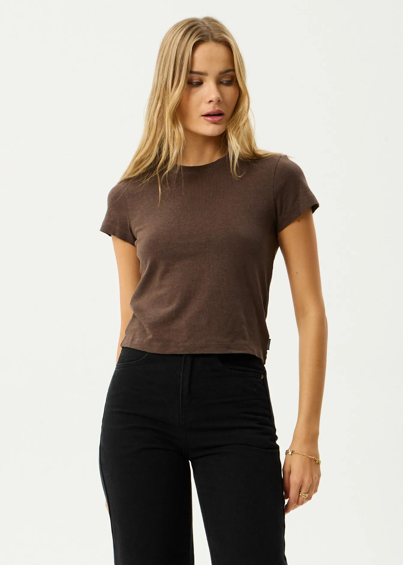 Tees & Shirts|Essentials<Afends Carmen - Baby Tee Coffee