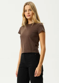 Tees & Shirts|Essentials<Afends Carmen - Baby Tee Coffee