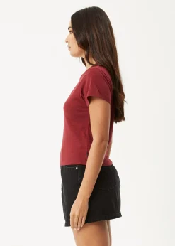Tees & Shirts|Essentials<Afends Carmen - Baby Tee Burgundy