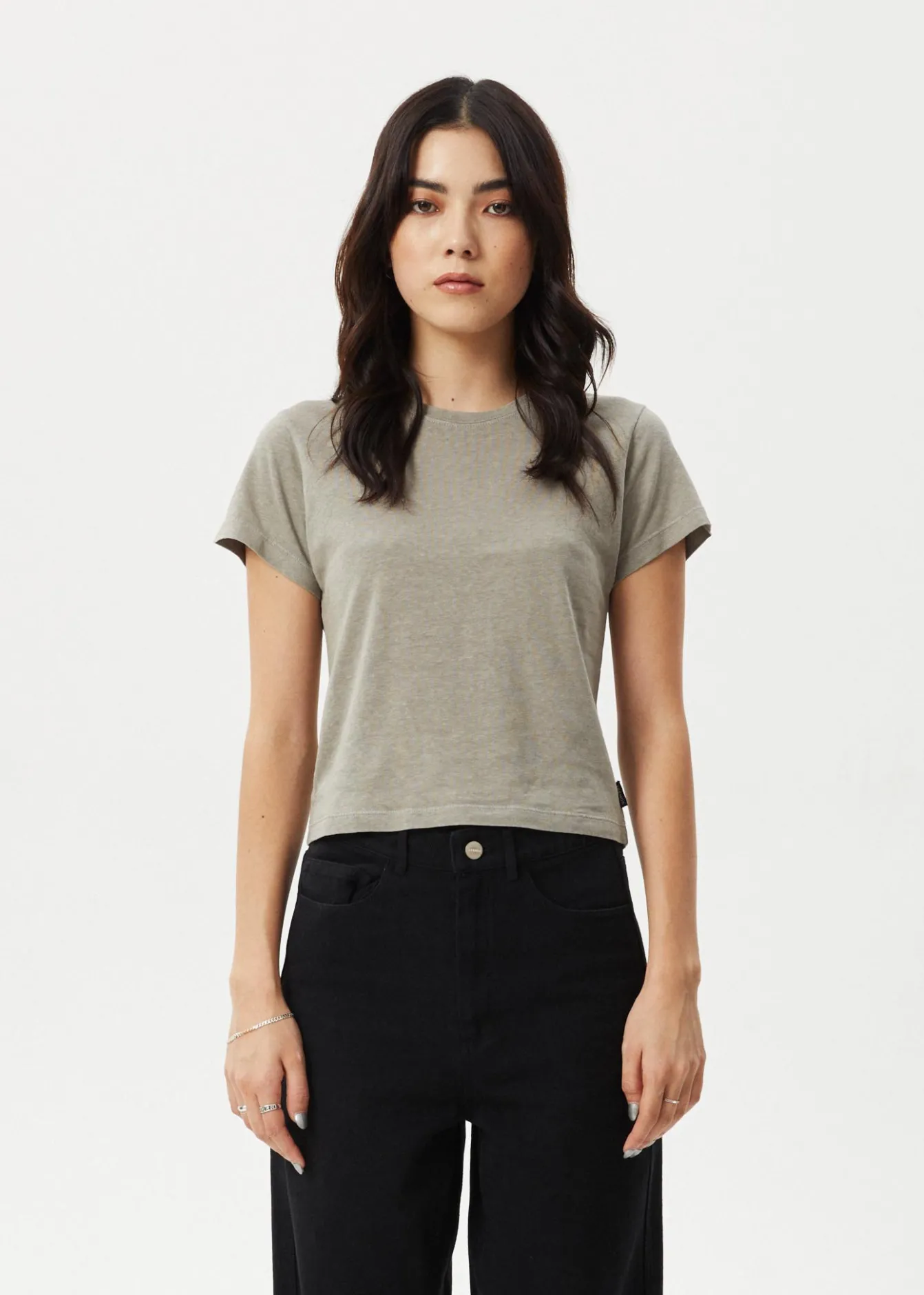 Tees & Shirts|Essentials<Afends Carmen - Baby Tee Olive