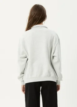 Outerwear<Afends Carter  -  Quarter Zip Jumper Grey Marle