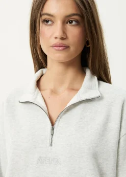 Outerwear<Afends Carter  -  Quarter Zip Jumper Grey Marle
