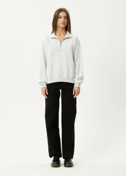 Outerwear<Afends Carter  -  Quarter Zip Jumper Grey Marle