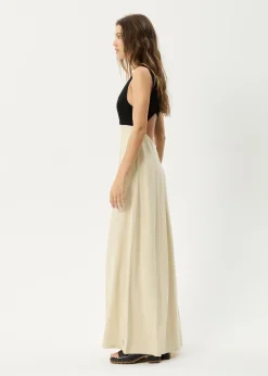 Dresses<Afends Charlotte  - Maxi Dress Biscuit / Black