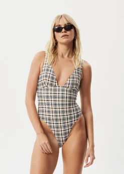 Swimwear<Afends Check Out  -  Check One Piece Moonbeam Check