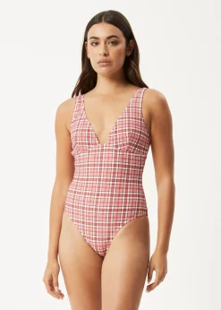 Swimwear<Afends Check Out  - One Piece Red Check
