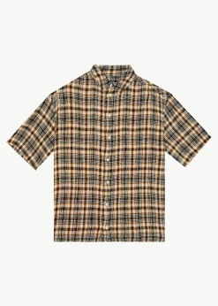 Shirts|Sets & Co-Ords<Afends Check Out  - Seersucker Short Sleeve Shirt Moonbeam Check