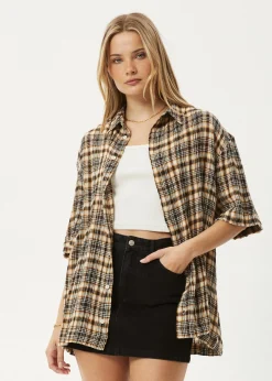 Shirts|Sets & Co-Ords<Afends Check Out  - Seersucker Short Sleeve Shirt Moonbeam Check