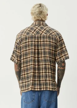 Shirts|Sets & Co-Ords<Afends Check Out - Seersucker Short Sleeve Shirt Moonbeam Check