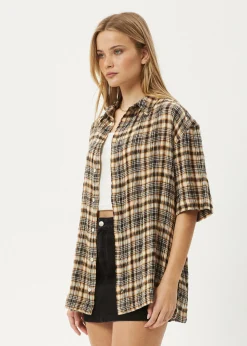 Shirts|Sets & Co-Ords<Afends Check Out - Seersucker Short Sleeve Shirt Moonbeam Check