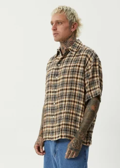 Shirts|Sets & Co-Ords<Afends Check Out - Seersucker Short Sleeve Shirt Moonbeam Check