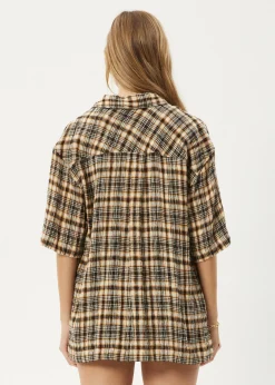 Shirts|Sets & Co-Ords<Afends Check Out - Seersucker Short Sleeve Shirt Moonbeam Check