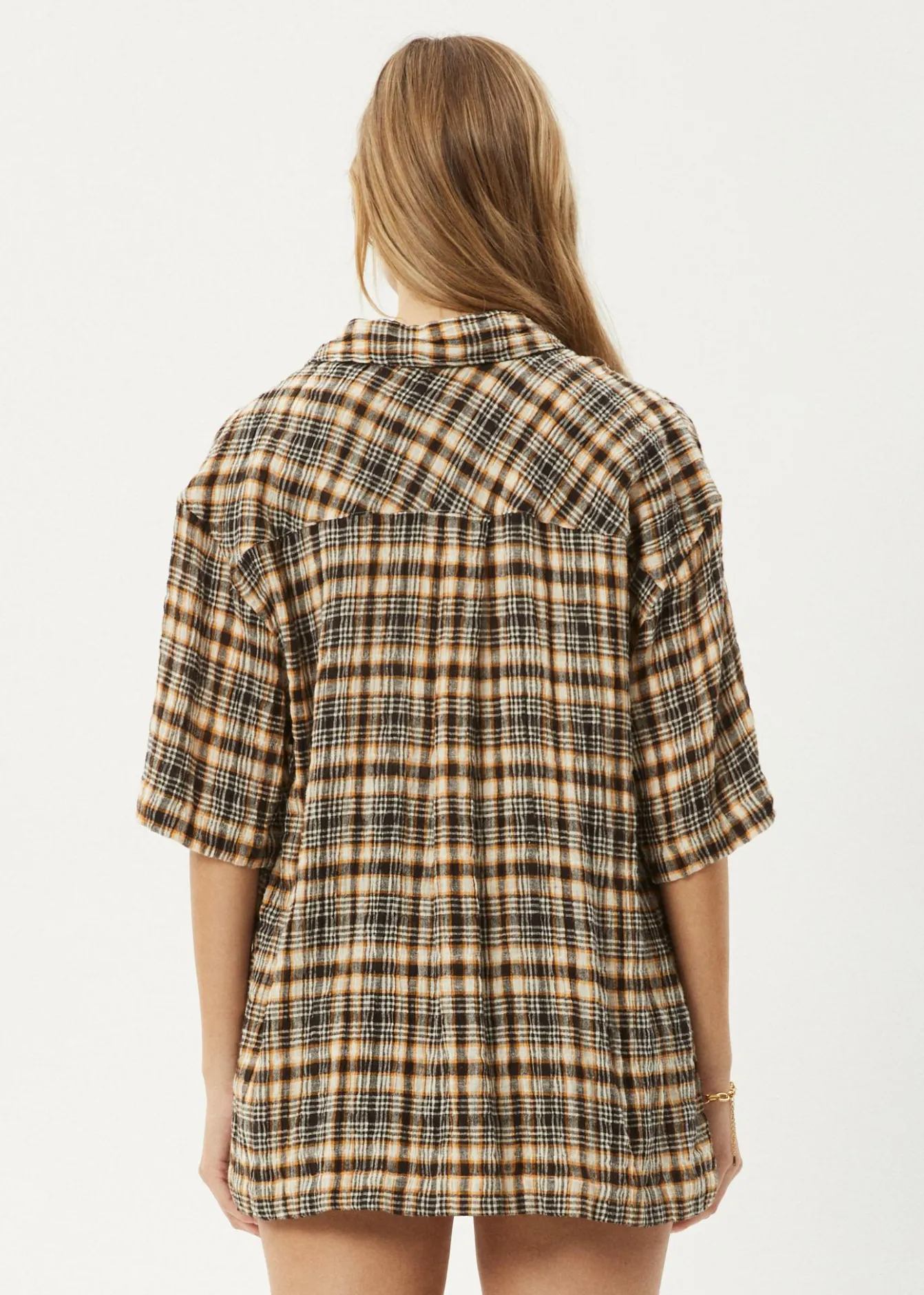 Shirts|Sets & Co-Ords<Afends Check Out - Seersucker Short Sleeve Shirt Moonbeam Check