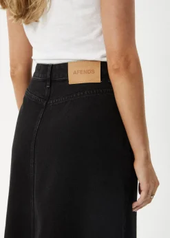 Skirts|Essentials<Afends Chichi  - Denim Midi Skirt Washed Black