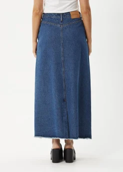 Skirts|Essentials<Afends Chichi  - Denim Midi Skirt Authentic Blue