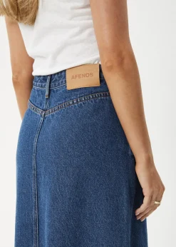 Skirts|Essentials<Afends Chichi  - Denim Midi Skirt Authentic Blue