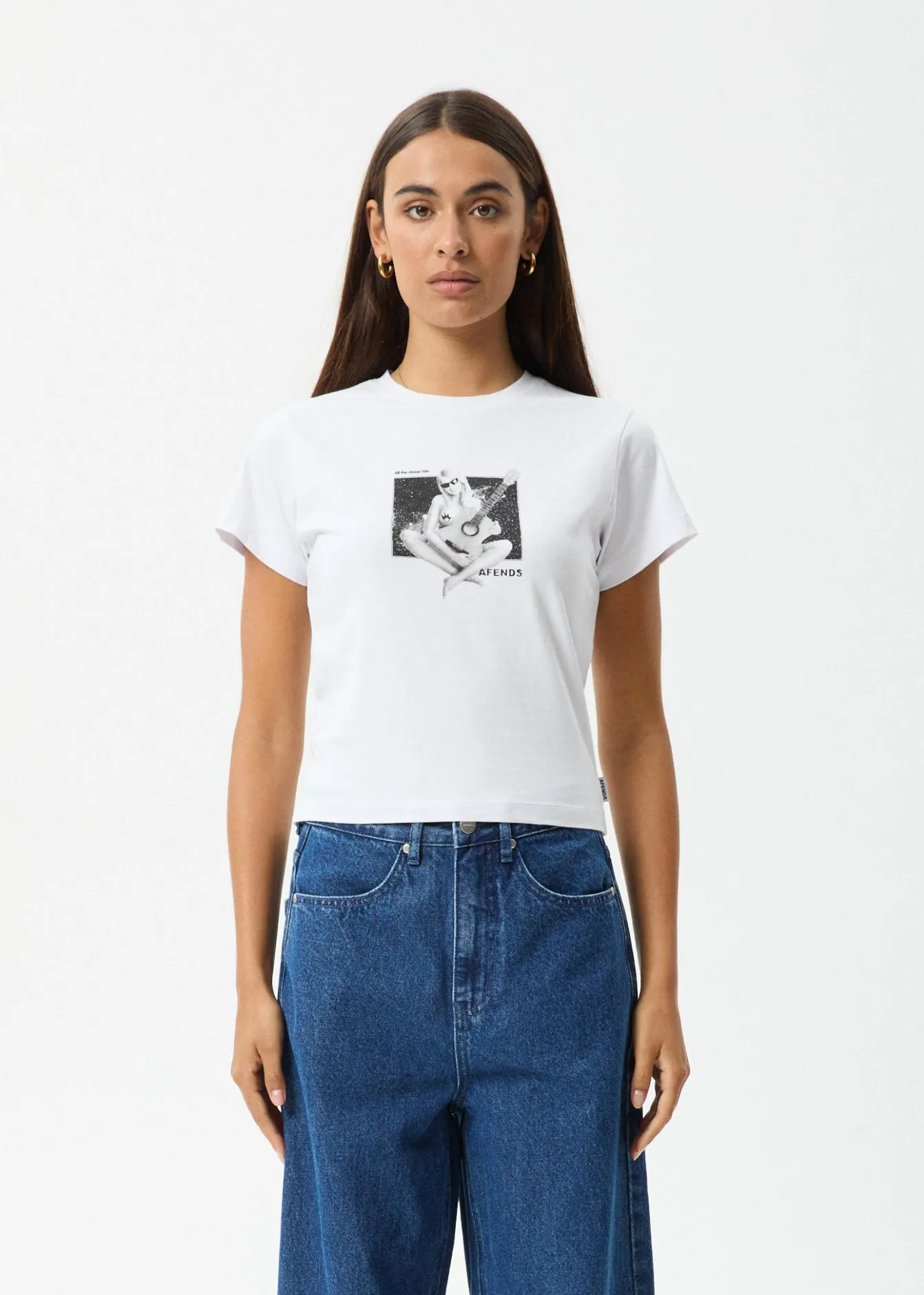 Tees & Shirts<Afends Classic Hits - Baby Tee White
