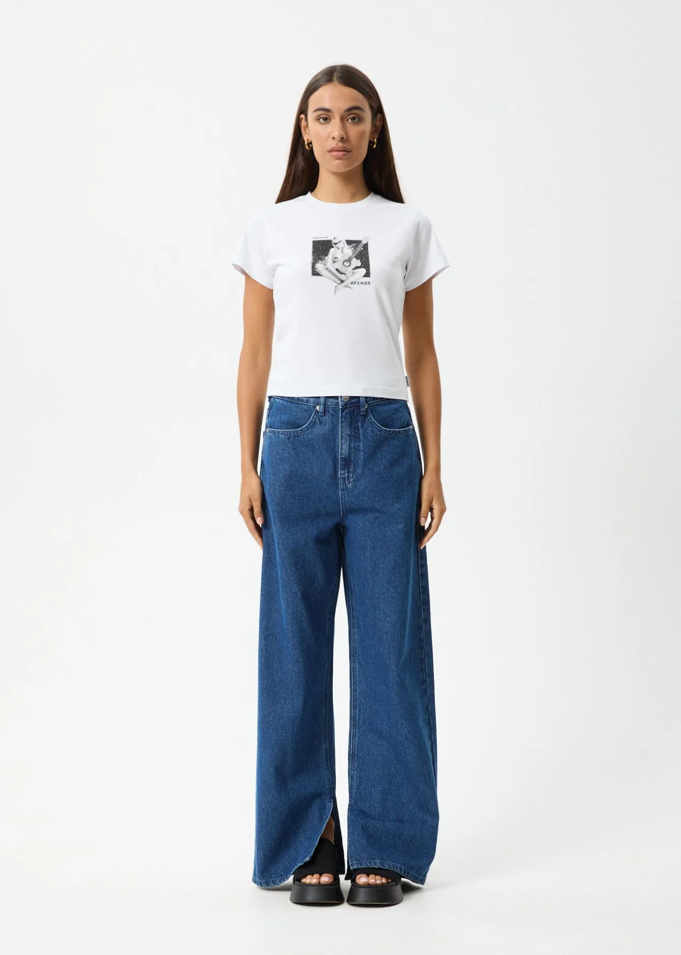 Tees & Shirts<Afends Classic Hits - Baby Tee White