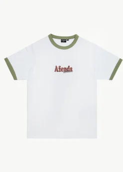 T-Shirts<Afends Classico  - Heavyweight Ringer Tee White