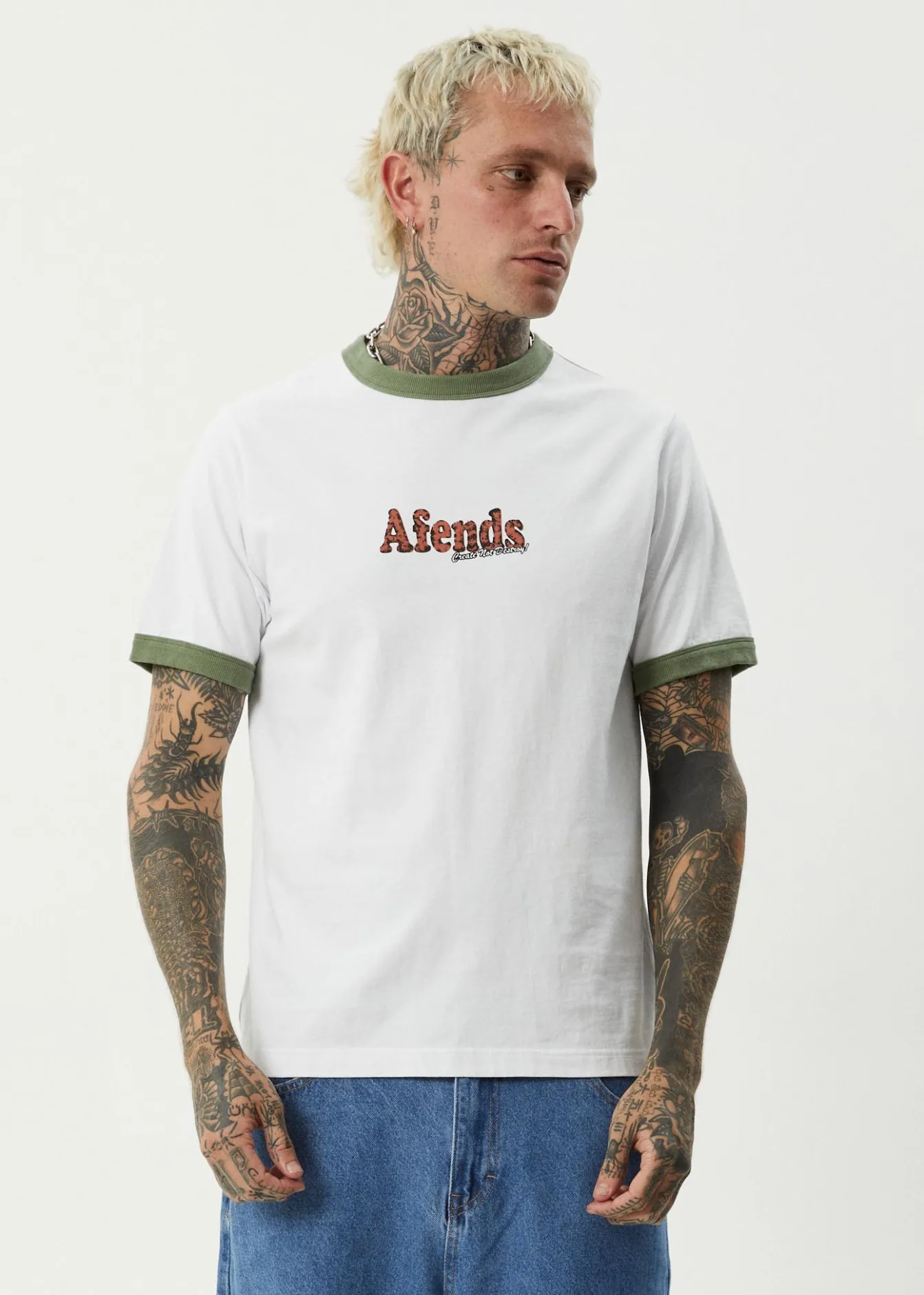 T-Shirts<Afends Classico - Heavyweight Ringer Tee White